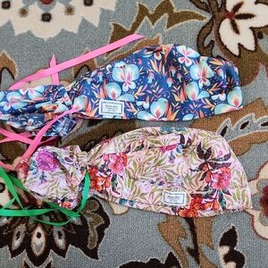 Blue Sky Floral Headbands in Blue and Pink